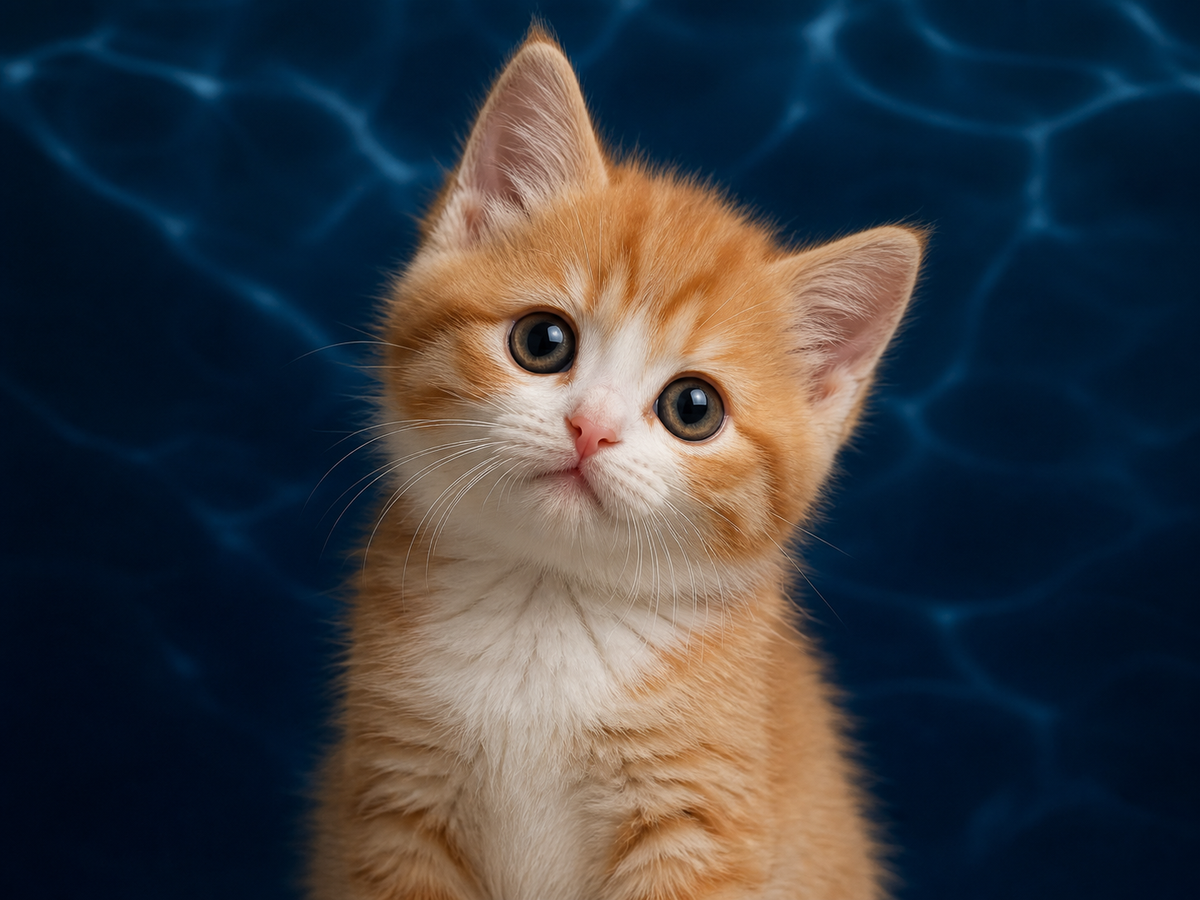 Orange and white kitten
